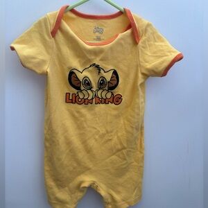 Disney Baby Lion King Simba Pajama Romper Yellow 24M Cute Summer PJ